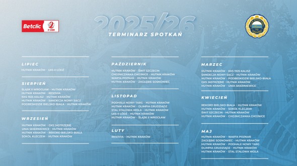 Terminarz Betclic 2. Ligi na sezon 2025/2026 Terminarz Betclic 2. Ligi na sezon 2025/2026