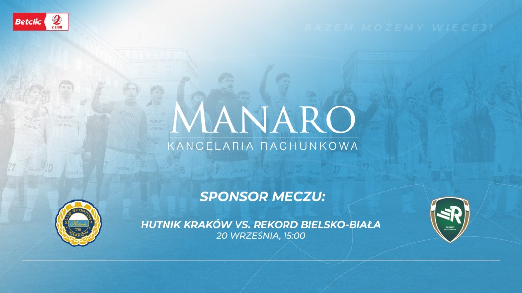 Kancelaria Rachunkowa MANARO sponsorem meczu z Rekordem!